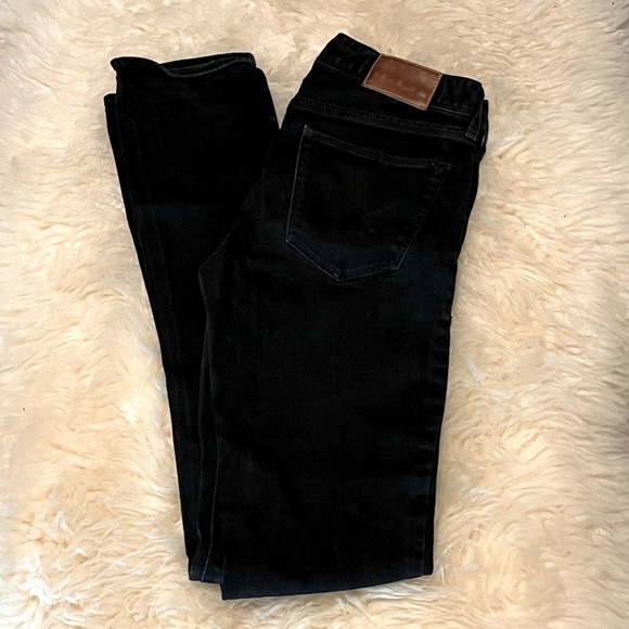 PAIGE Blue Heights Dark Black Straight Long Jeans - Picture 1 of 6